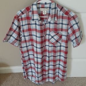 Plaid red short sleeve
